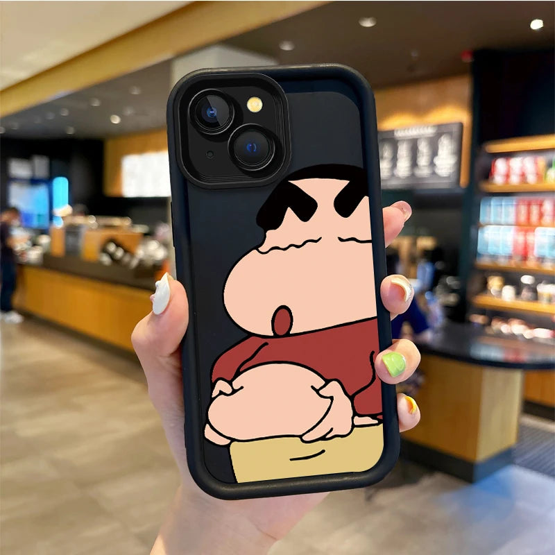 C-Crayon S-ShinChan Cartoon Phone Case For iPhone 15 14 13 12 11 Pro Max 15 14 8 7 6 Plus X XS Max 8 7 6 Silicone Non-Slip Cover