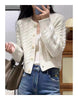 Women's Pure Cashmere Wool Sweater Round Neck Twists Short Cardigan Autumn Winter Casual Knit Top Female Thickened Warm Jacket