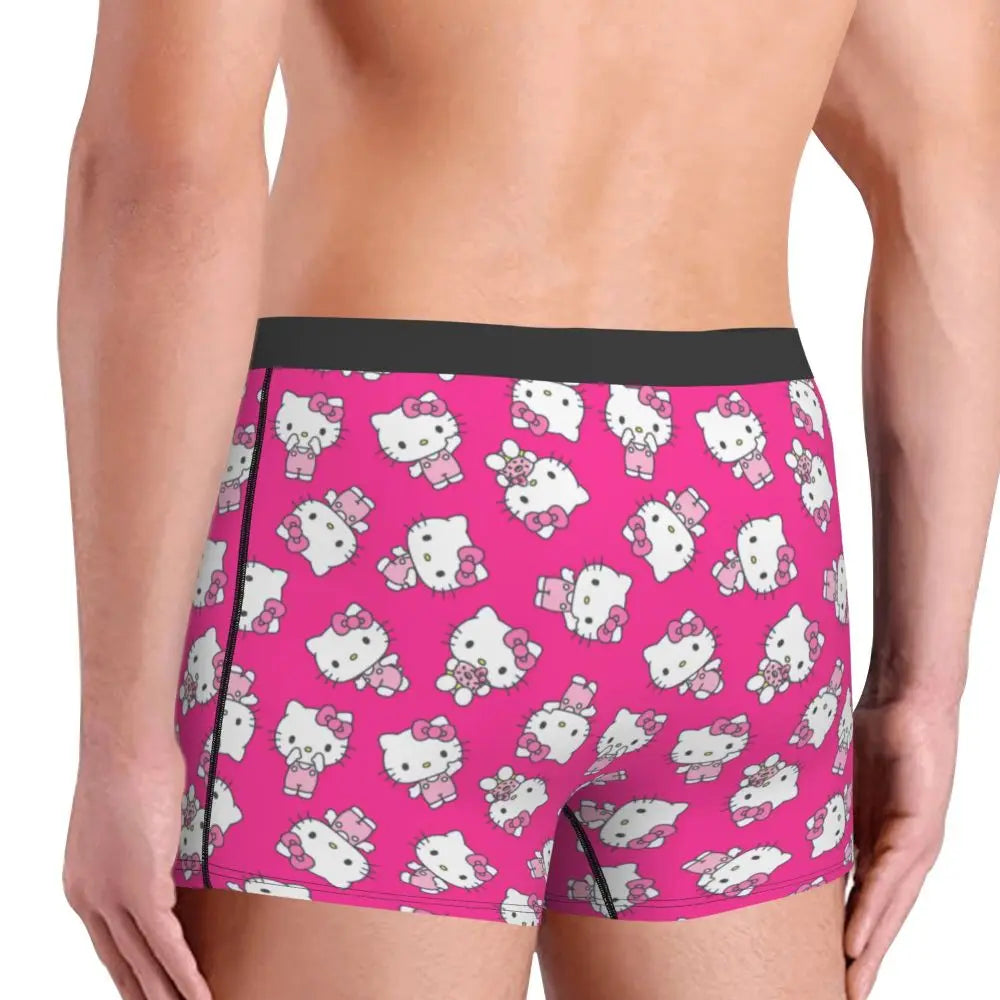 Custom Male Cool Hello Kitty Men Underwear Boxer Briefs Soft Shorts Panties Underpants