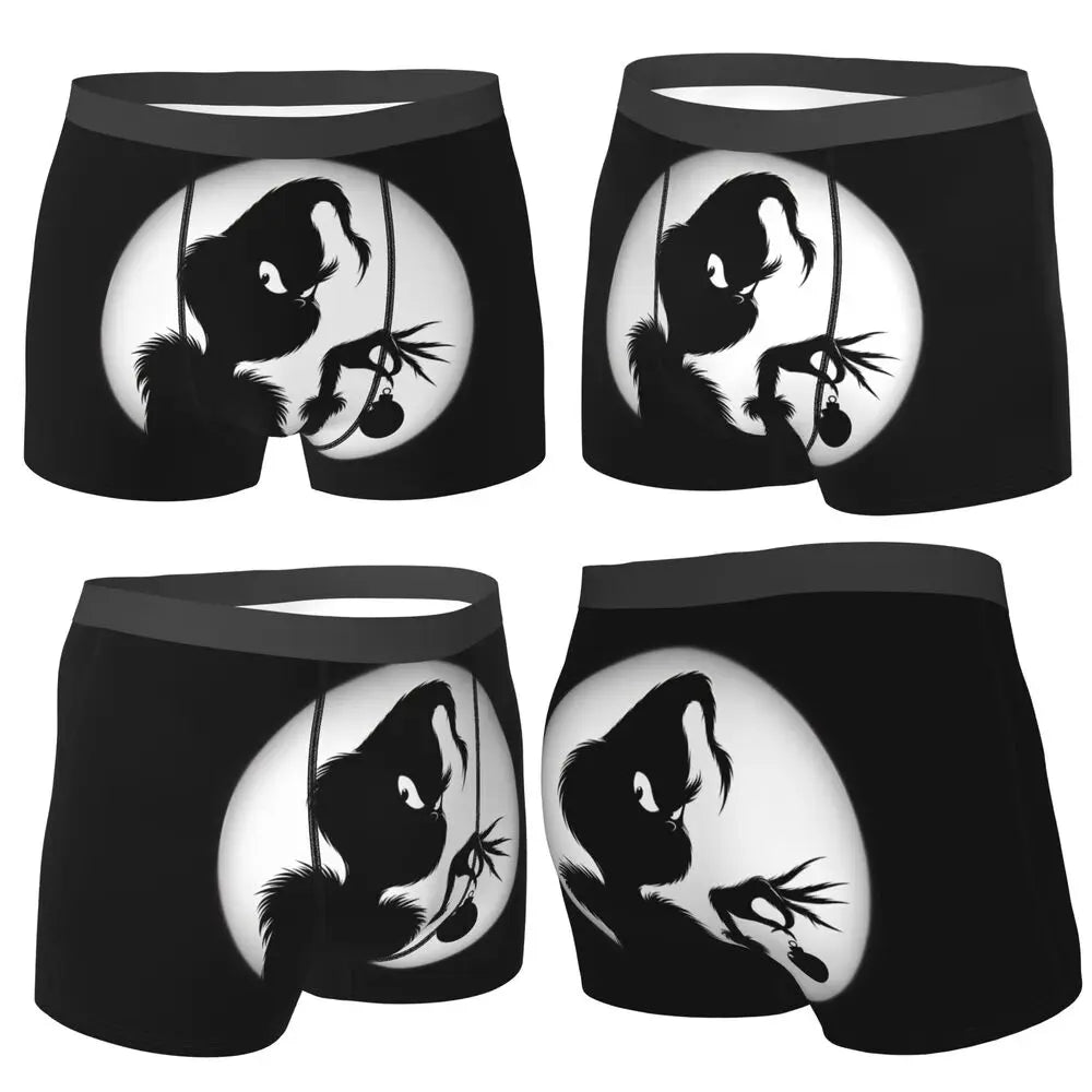 The Grinched Silhouette Digital Art Underwear Men Shorts Briefs Novelty Boxer Shorts Quality Pattern Plus Size Underpants