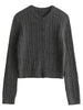 CHIC VEN Women Cardigan Casual Red  Round Neck Twisted Raccoon Hair Female Knitted Sweaters Ladies Jumpers Spring Autumn 2024