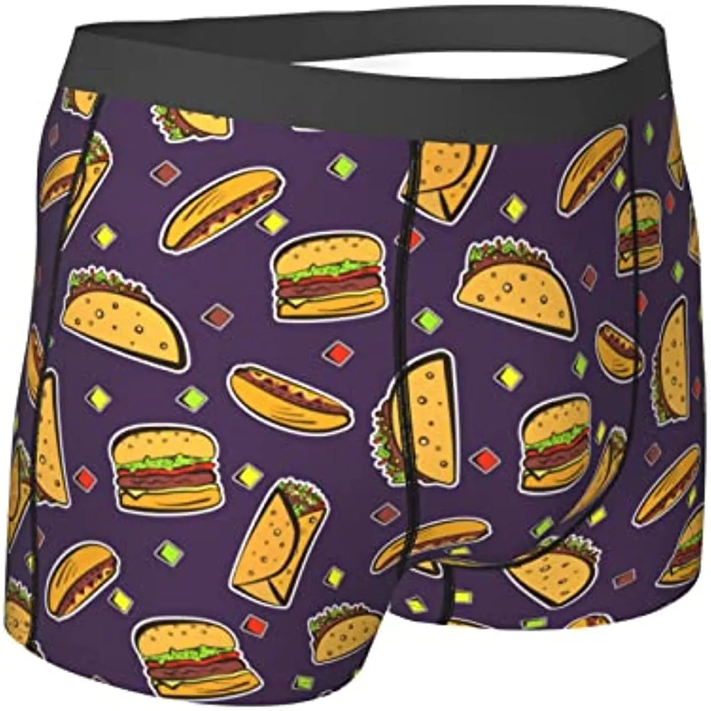 Taco Print Men Underwear Boxer Briefs Regular Sport Mens Boxer Briefs Underwear Men