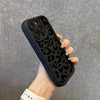 Black Leopard Print Pattern Silicone Phone Case For iPhone 11 12 13 14 15 16 Pro Max X XS XR 7 8 Plus SE 2 Shockproof Soft Cover