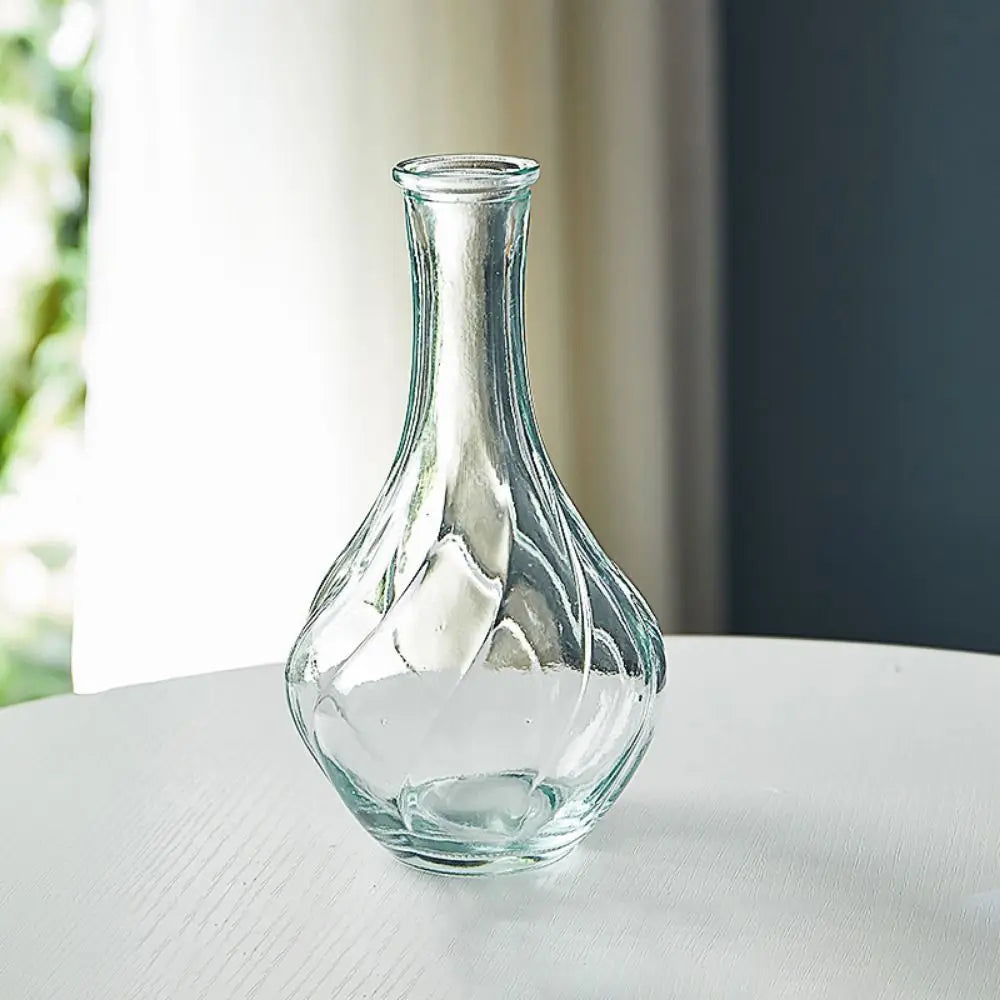 Simple Vintage Embossed Vase DIY Embossed Printing Mini Glass Vase Glass Creaft Transparent Hydroponics Vase