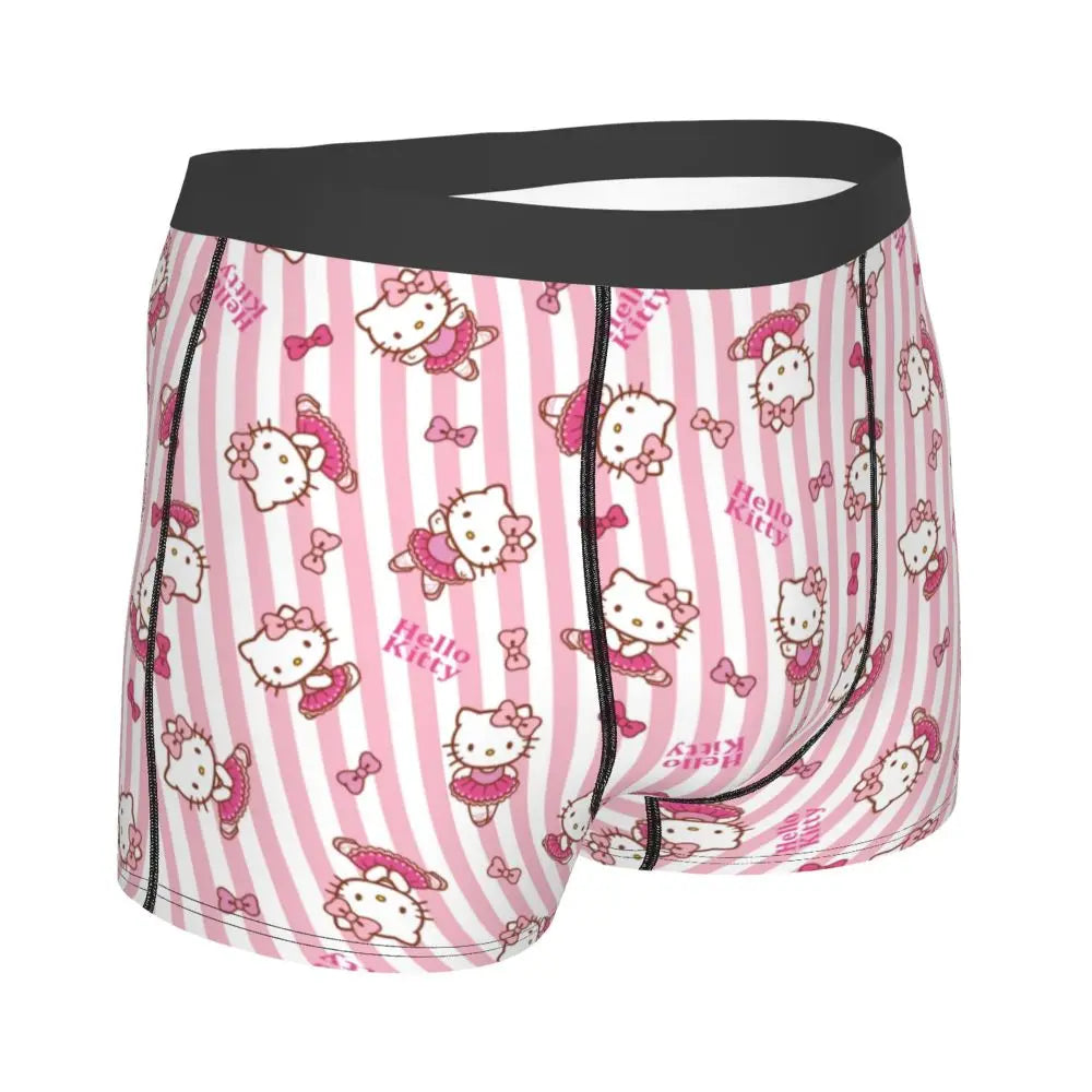Custom Male Cool Hello Kitty Men Underwear Boxer Briefs Soft Shorts Panties Underpants