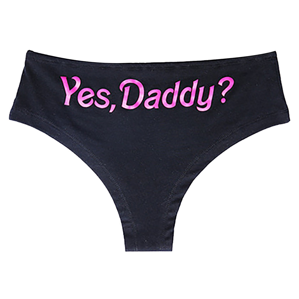 Yes Daddy Letter Printed Women Funny Lingerie G-string Underwear Panties T String Thongs Knickers Underwear Ladies Briefs