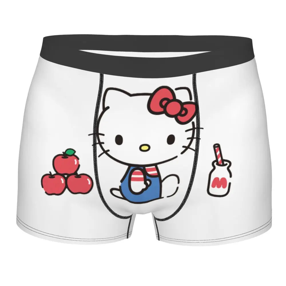 Custom Male Cool Hello Kitty Men Underwear Boxer Briefs Soft Shorts Panties Underpants