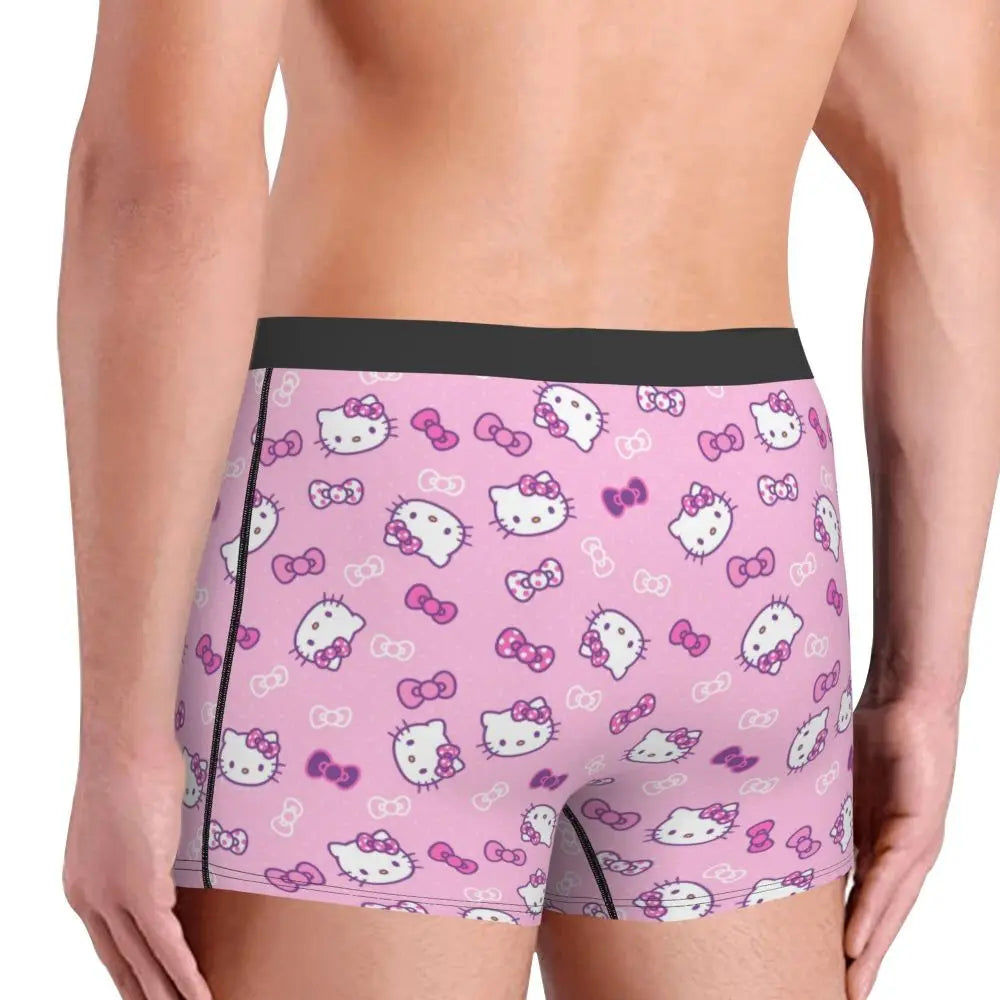 Custom Male Cool Hello Kitty Men Underwear Boxer Briefs Soft Shorts Panties Underpants