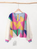 Sleeve Patchwork Female Sweaters 2023 Elegant Casual Lady Top Hollow Out Colorful Kint Cardigan Women Sweater Autumn Long Puff