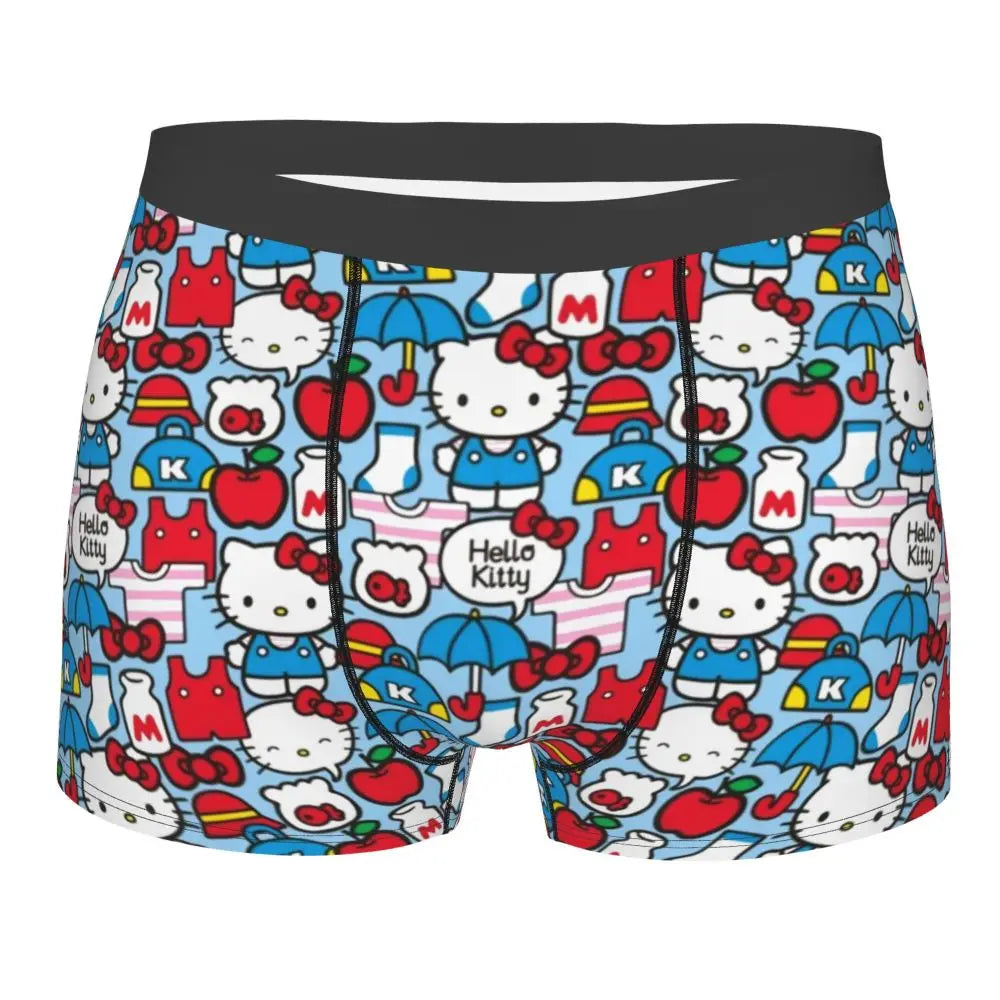 Custom Male Cool Hello Kitty Men Underwear Boxer Briefs Soft Shorts Panties Underpants
