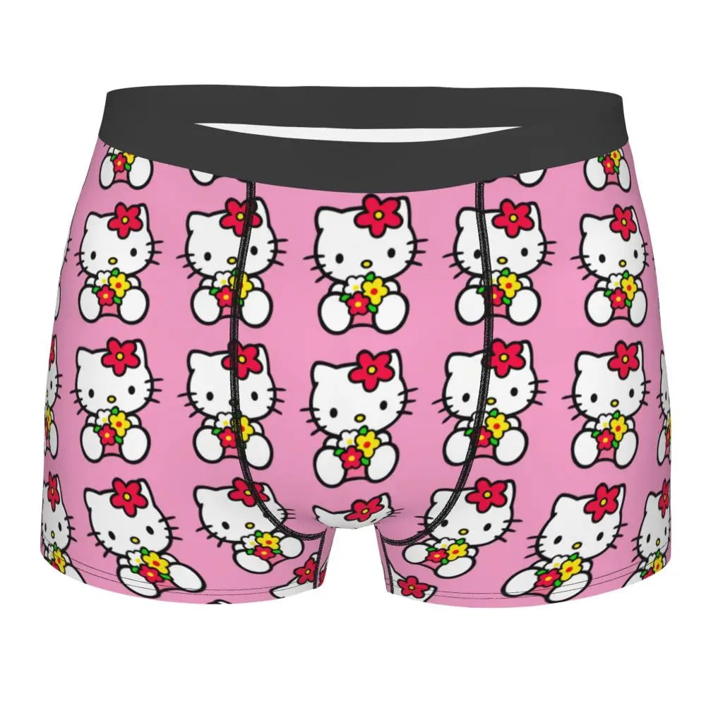 Custom Male Cool Hello Kitty Men Underwear Boxer Briefs Soft Shorts Panties Underpants