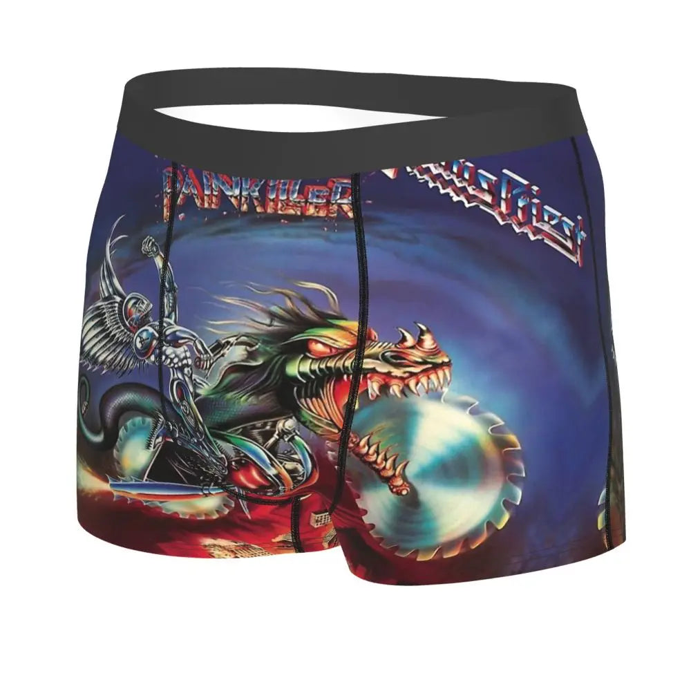Judas Priest Accessories British Steel Firepower Men Boxer Briefs Breathable Underwear Top Quality Print Shorts Birthday Gifts