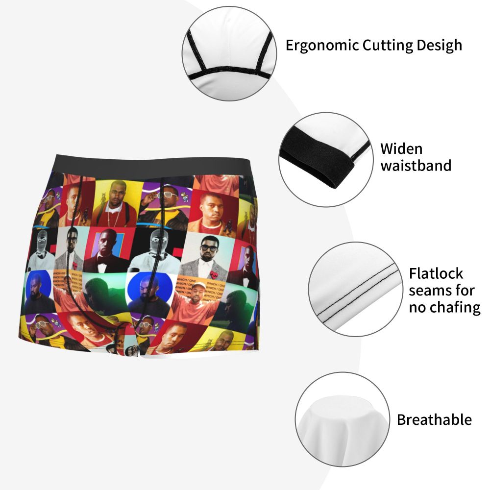 Custom Funny Kanye West Meme Boxer Shorts For Men 3D Print Sexy POP Rapper Underwear Panties Briefs Soft Underpants