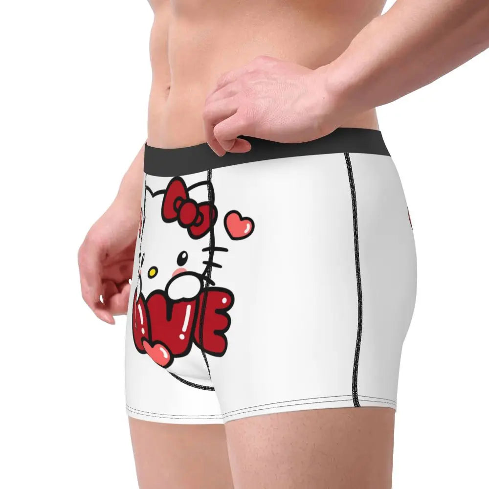 Custom Male Cool Hello Kitty Men Underwear Boxer Briefs Soft Shorts Panties Underpants