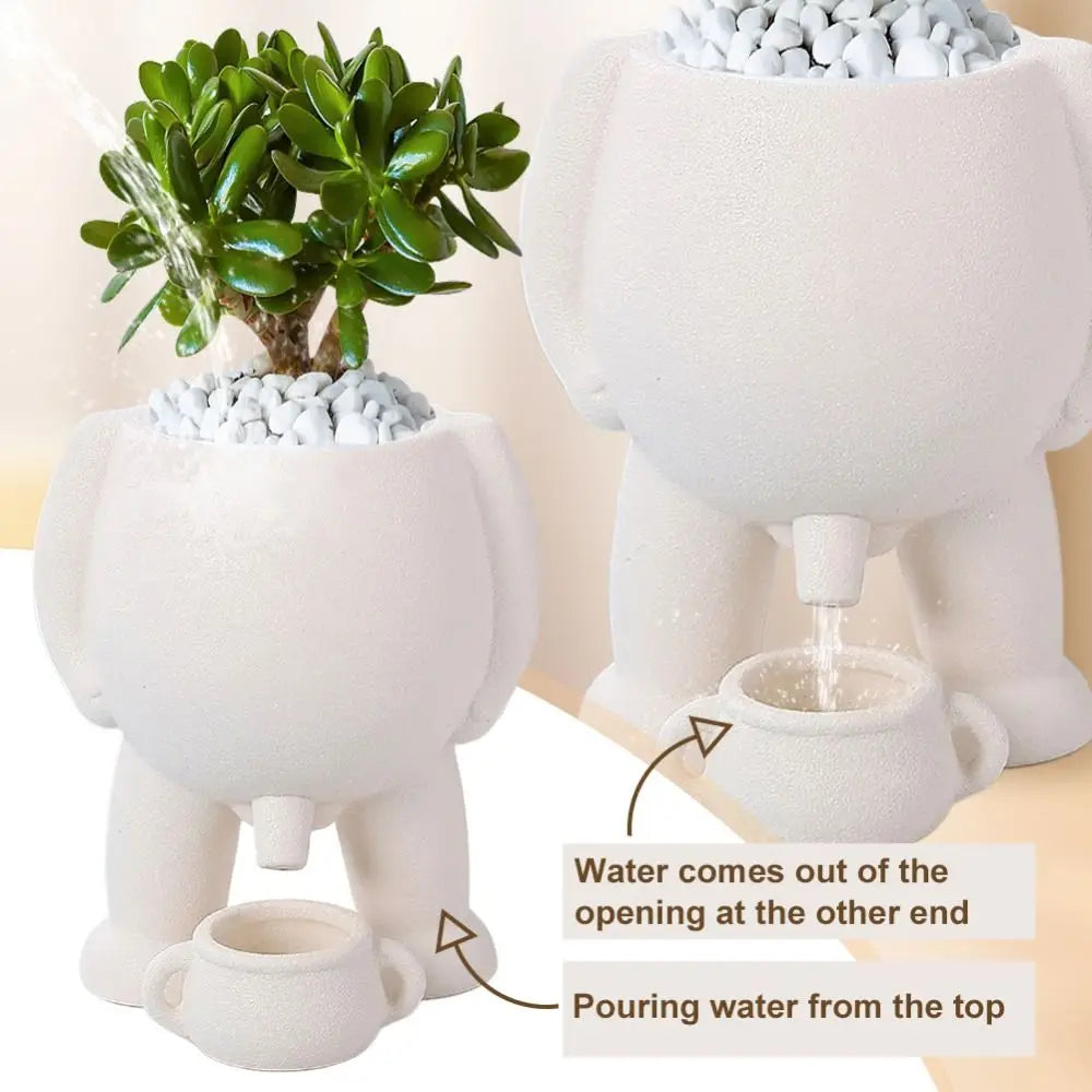 Resin Funny Flowerpot Piss Pot Shape Creative Human Shaped Peeing Plant Pot With Drainage Holes Figure Vases