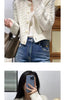 Women's Pure Cashmere Wool Sweater Round Neck Twists Short Cardigan Autumn Winter Casual Knit Top Female Thickened Warm Jacket