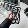 Fashion Matte 3D Hollowed Flame Phone Case For iphone 16 15 14 13 12 11 Pro Max 16 Plus Creative Electroplated Soft Back Cover