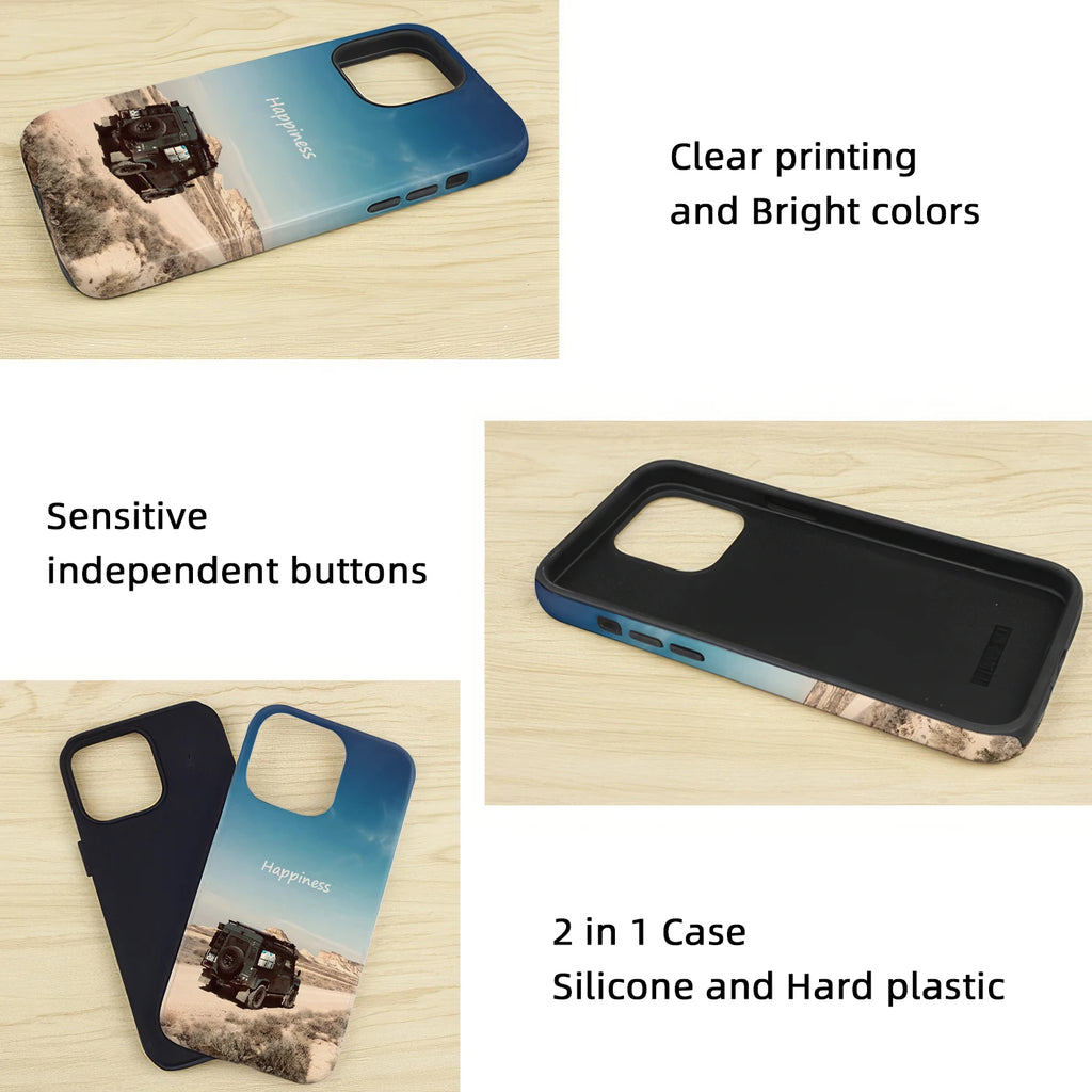 Custom Image Tough Phone Case for iPhone 16 15 14 13 12 Pro Max Plus  X XR XS 11 Cover Personalized Design Picture DIY Photo