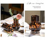 High-grade Leopard Vase Luxury Glass Flower Arrangement Ornaments Living Room Decoration of Flower Device in Home Model Room