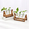 3 Bottles Wooden Stand Flower Vase Planter Ins Style Garden Office Hydroponic Decor Retro Plants Pot With Wooden Support 2024