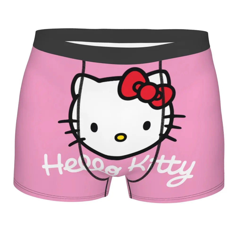 Custom Male Cool Hello Kitty Men Underwear Boxer Briefs Soft Shorts Panties Underpants