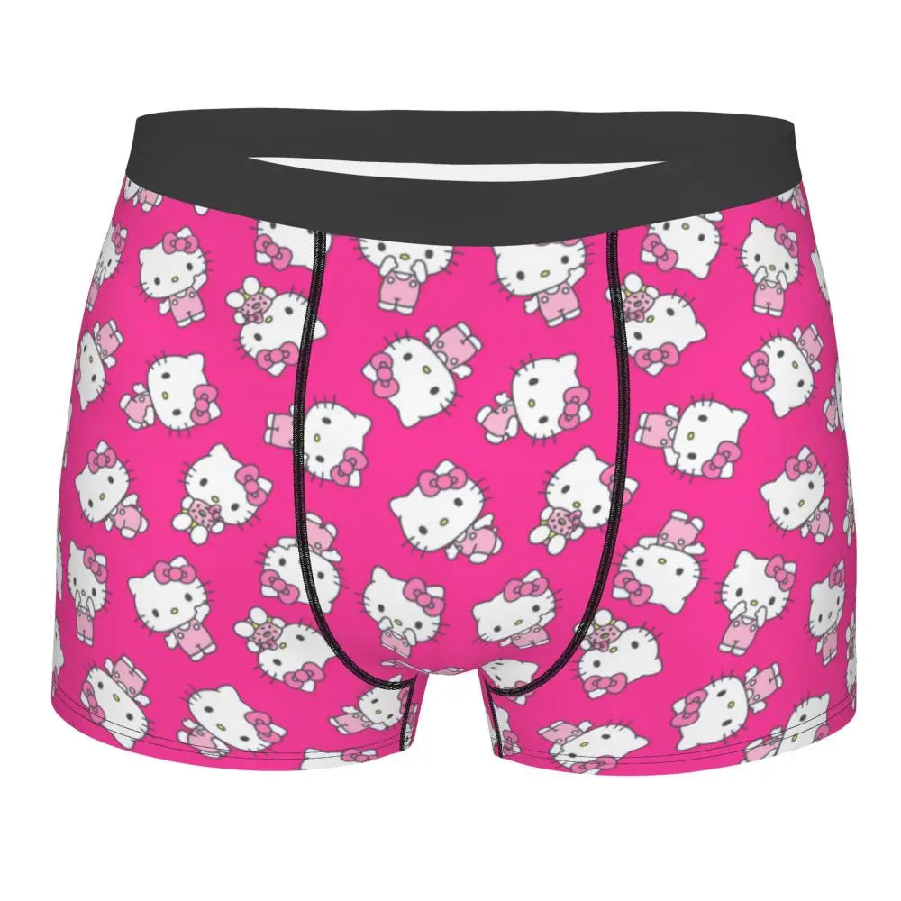 Custom Male Cool Hello Kitty Men Underwear Boxer Briefs Soft Shorts Panties Underpants