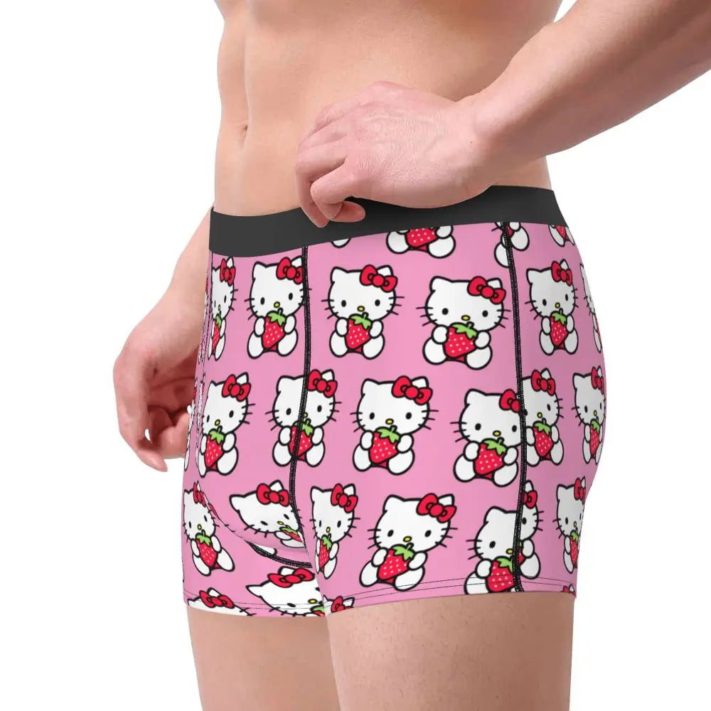 Custom Male Cool Hello Kitty Men Underwear Boxer Briefs Soft Shorts Panties Underpants