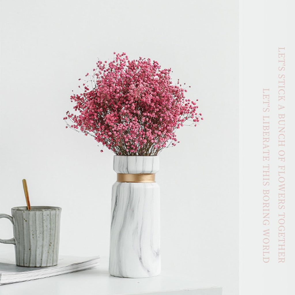 Ceramics Vase Nordic Home Living Room Decoration Vintage Marble Pattern Flower Pot Desktop Decoration