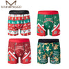 1/3PC Christmas Underwear Print Breathable Mens Gingerbread Man Casual Sports Boxers Four Corner Shorts Christmas Gifts