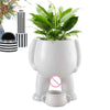 Resin Funny Flowerpot Piss Pot Shape Creative Human Shaped Peeing Plant Pot With Drainage Holes Figure Vases