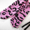 Sexy Pink Leopard Printed Bra Gloves Leg Socks Lingerie Set Women's Perspective Comfortable Mesh Exotic Apparel Underwear Suit