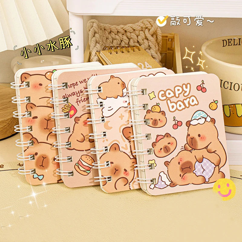 Capybara A7 Coil Notebook Padded Notebook Mini Pocket Book Diary Sketchbook School Notebooks Office Supplies Back To School