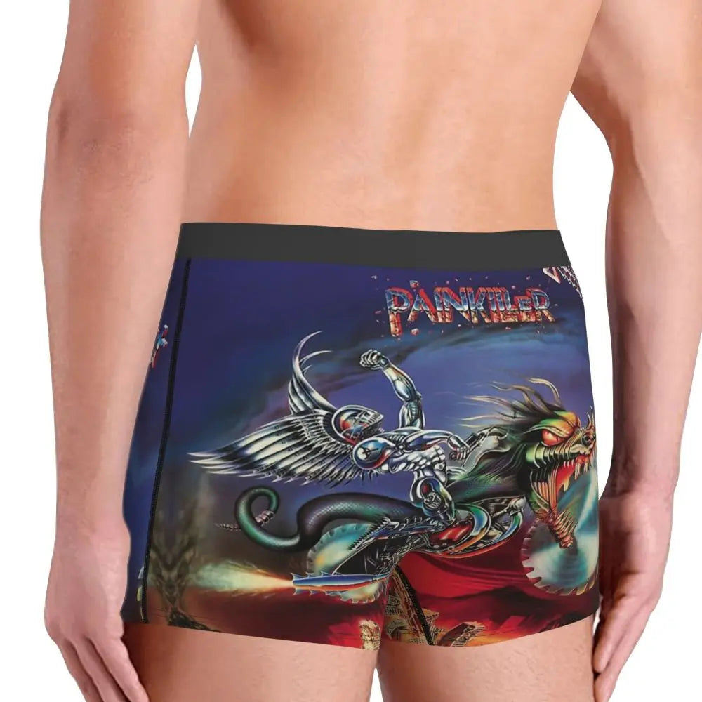 Judas Priest Accessories British Steel Firepower Men Boxer Briefs Breathable Underwear Top Quality Print Shorts Birthday Gifts