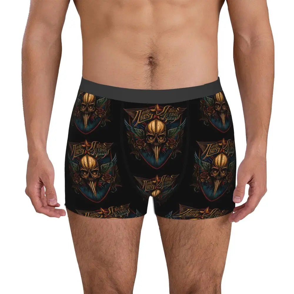 Judas Priest Accessories British Steel Firepower Men Boxer Briefs Breathable Underwear Top Quality Print Shorts Birthday Gifts