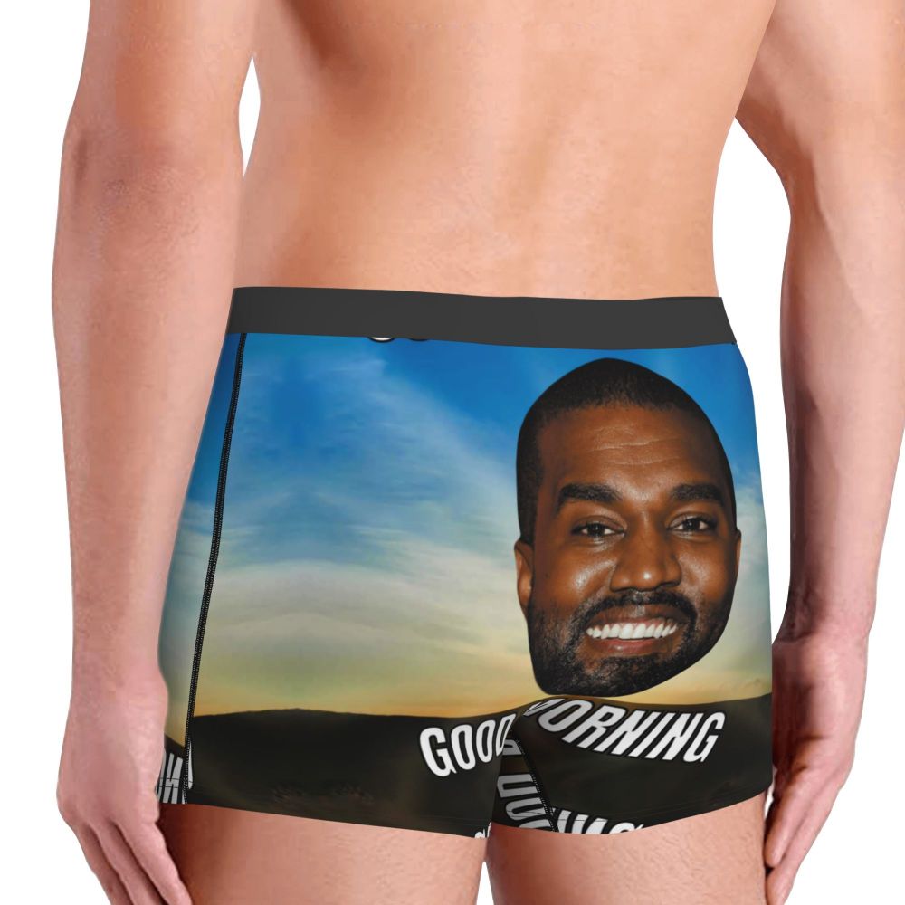 Custom Funny Kanye West Meme Boxer Shorts For Men 3D Print Sexy POP Rapper Underwear Panties Briefs Soft Underpants