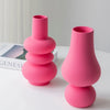 9.8 Inch Fuchsia Ceramic Vase Barbie Pink Porcelain Centerpiece Bud Vase Minimalist Home Decoration Floral Dried Flower Vase