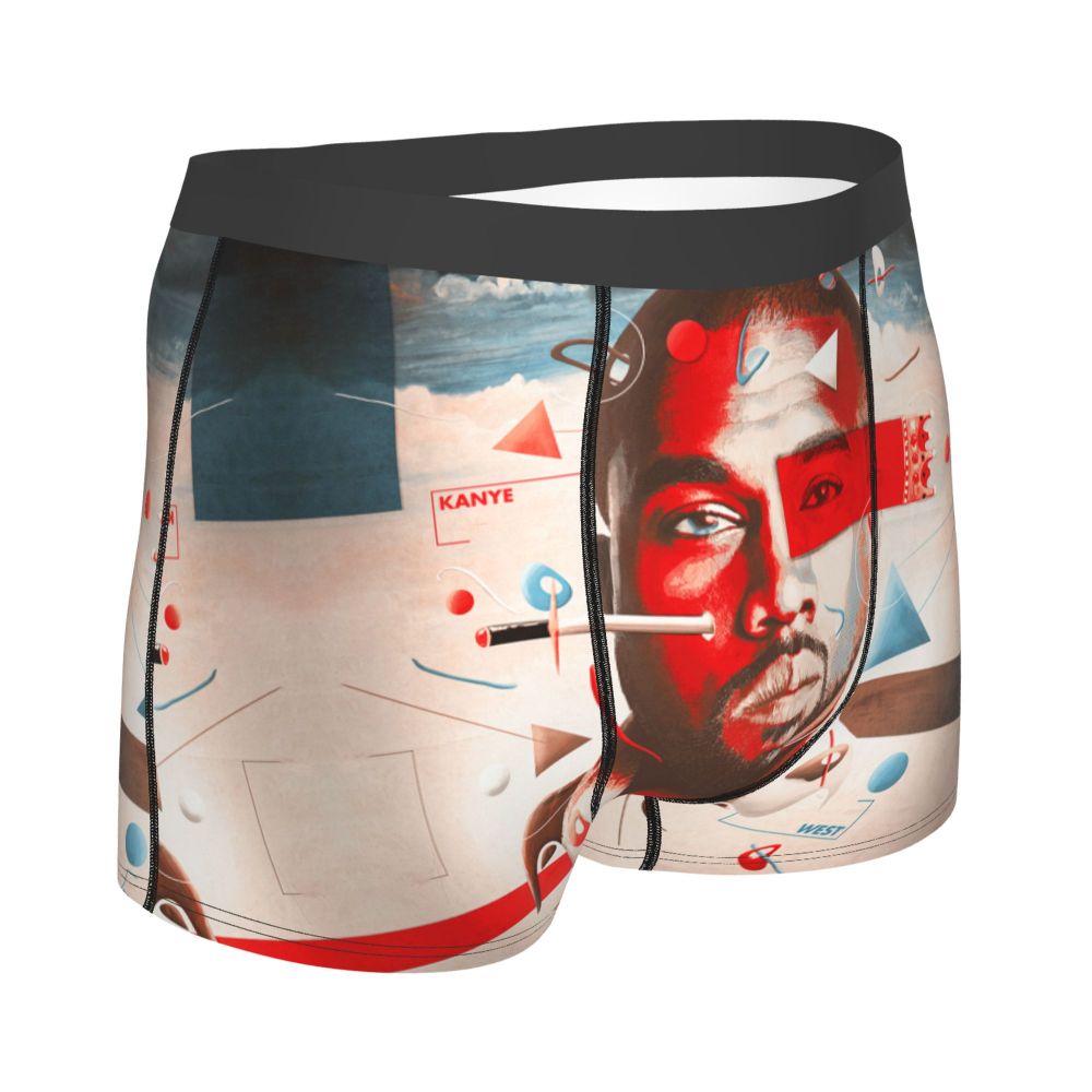 Custom Funny Kanye West Meme Boxer Shorts For Men 3D Print Sexy POP Rapper Underwear Panties Briefs Soft Underpants