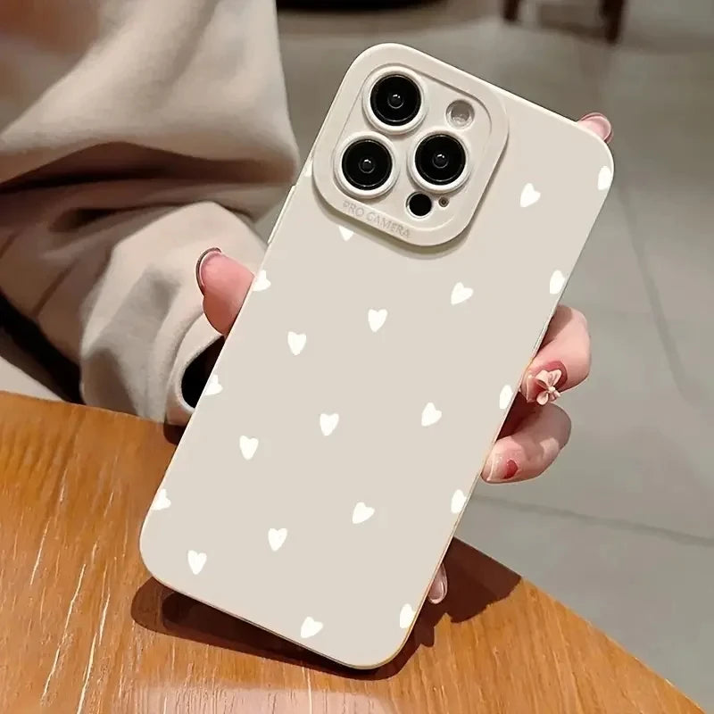 Case For iPhone 16 Cases iPhone 13 Cases Cute Little Hearts Print Phone Case For iPhone 15 14 Pro Max 12 11 XS XR 7 8 Plus Cover