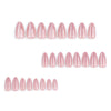 24Pcs Mid-length Almond Ballet False Nails Simple Cat Eye Design Press on Fake Nail Wearable Full Cover Nail Tips Manicure Tools