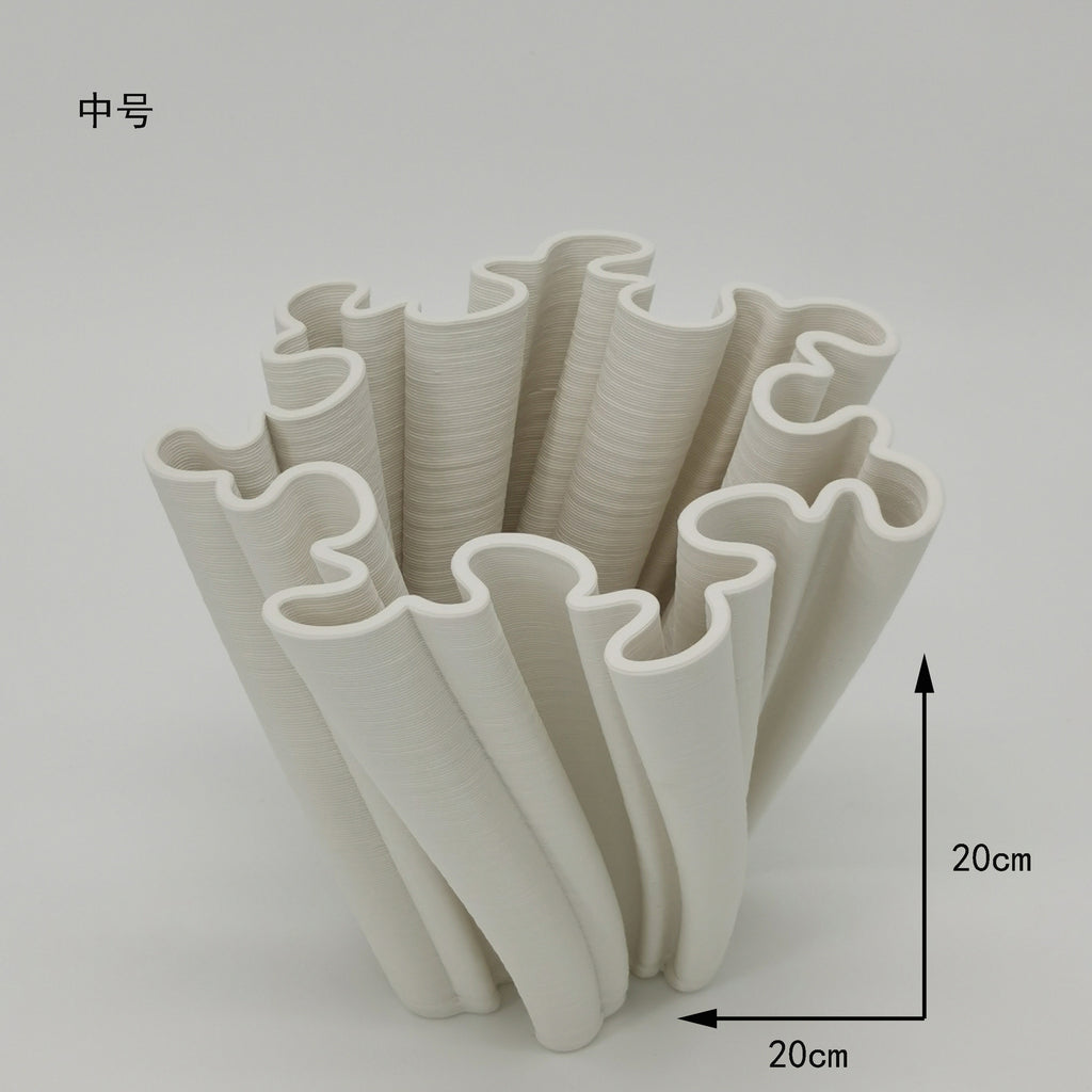 Ceramic 3D Printing Vase Nordic Home Design Luxury Stand for Flowers Vase Ikebana White Table Decor Living Room Decoration Gift