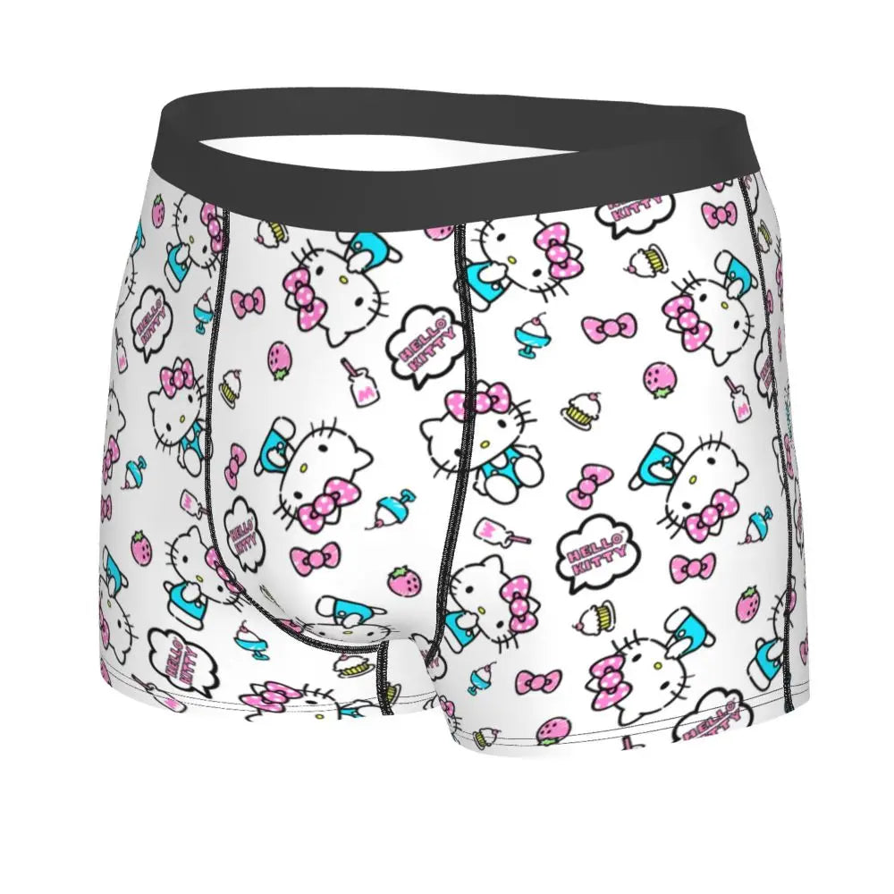 Custom Male Cool Hello Kitty Men Underwear Boxer Briefs Soft Shorts Panties Underpants