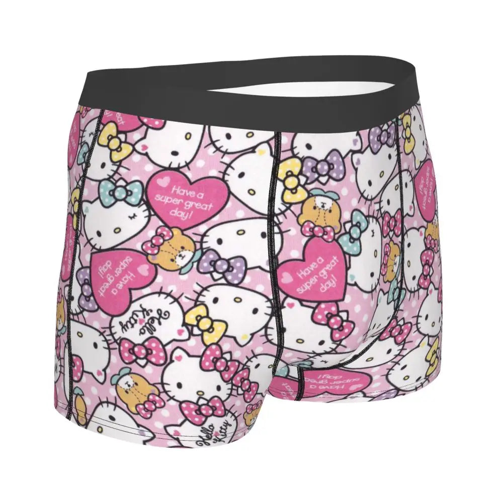 Custom Male Cool Hello Kitty Men Underwear Boxer Briefs Soft Shorts Panties Underpants