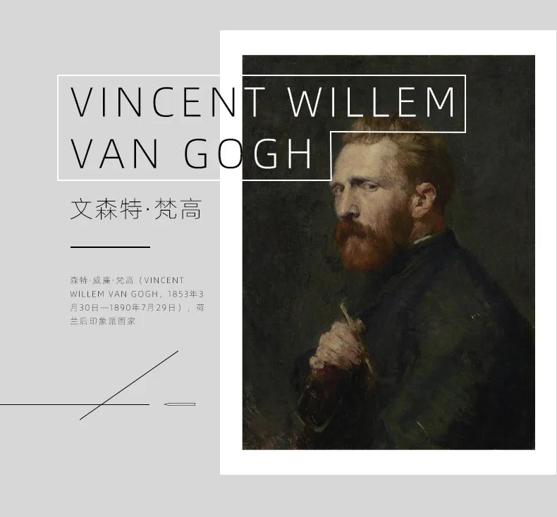 A5 Notebook Van Gogh Famous Painting Series Cover,80sheets/Book Writing Diary Recording Life Office Study Note Supplies CS-057