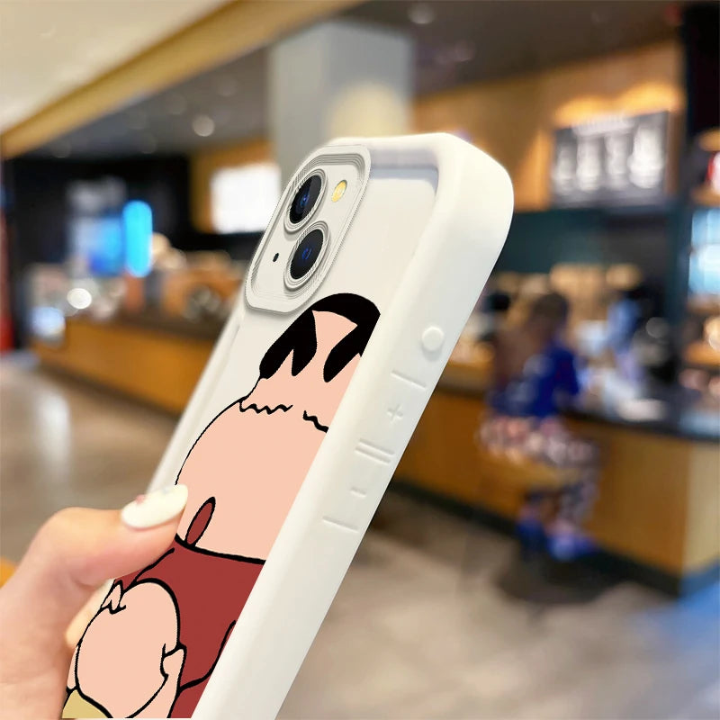 C-Crayon S-ShinChan Cartoon Phone Case For iPhone 15 14 13 12 11 Pro Max 15 14 8 7 6 Plus X XS Max 8 7 6 Silicone Non-Slip Cover