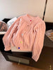 New Korean Style Western-style Sweet Color Love Button Versatile Soft Waxy Knitting Cardigan Fashion Fried Dough Twists Sweater