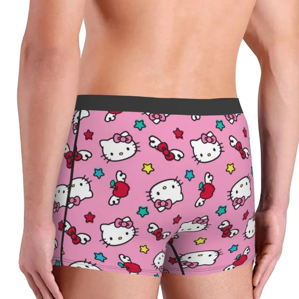 Custom Male Cool Hello Kitty Men Underwear Boxer Briefs Soft Shorts Panties Underpants