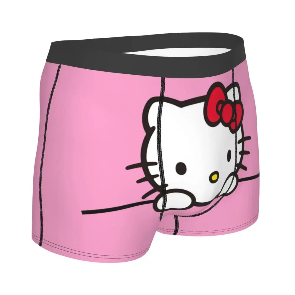 Custom Male Cool Hello Kitty Men Underwear Boxer Briefs Soft Shorts Panties Underpants