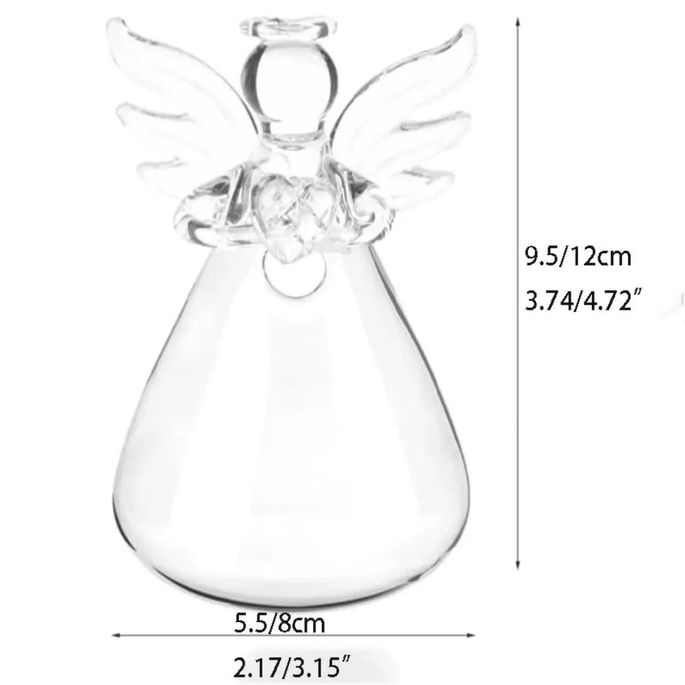 Hand-blown Transparent Angel Vase Borosilicate Glass Angel Shape Hydroponic Container Eye-catching DIY Plant Wall Mounted Vase