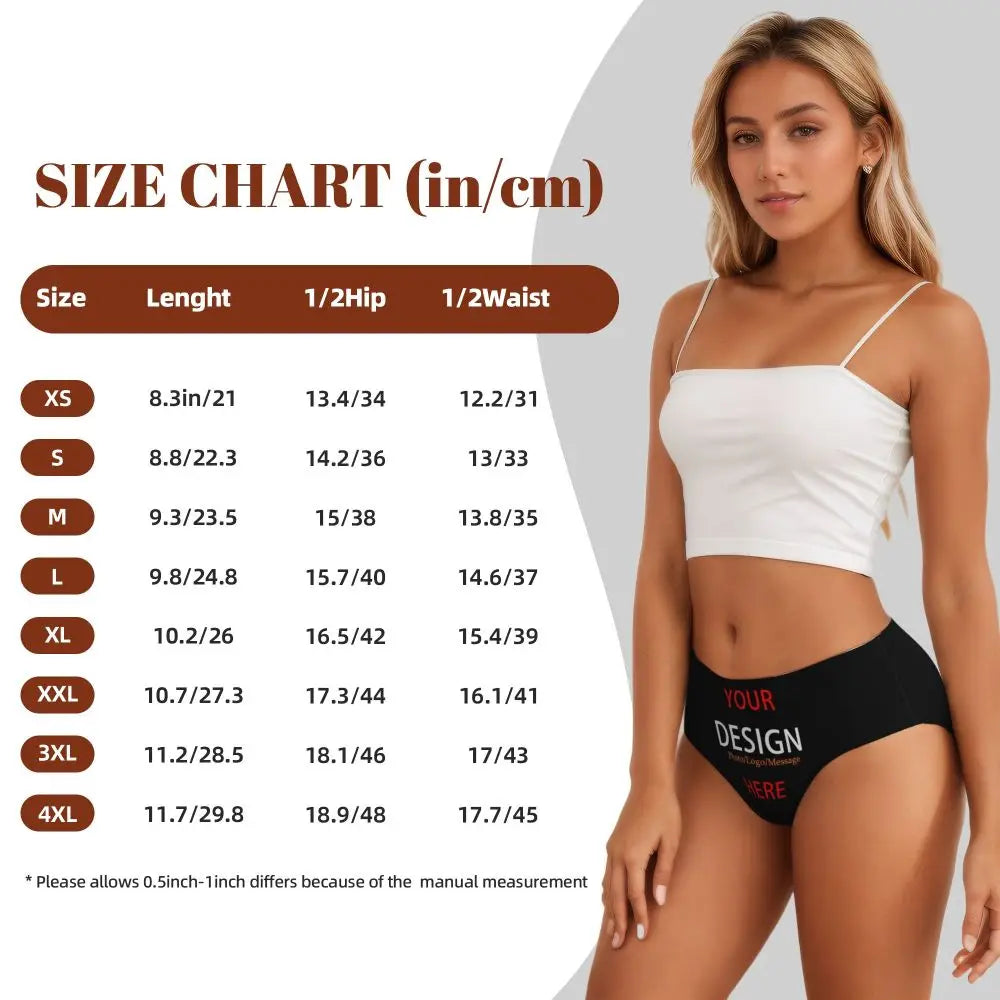 Custom DIY Design Brief Panties Women Breathable Stretch Custom Your Photo Logo Message Underwear