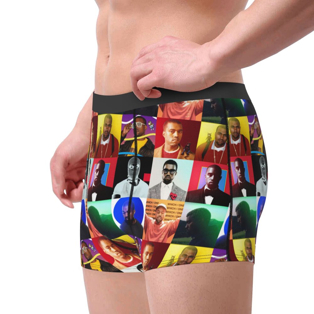 Custom Funny Kanye West Meme Boxer Shorts For Men 3D Print Sexy POP Rapper Underwear Panties Briefs Soft Underpants